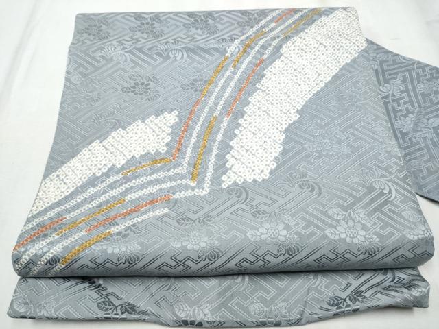 平和屋着物●九寸名古屋帯　絞り　芝草文　正絹　逸品　CABD0560hy