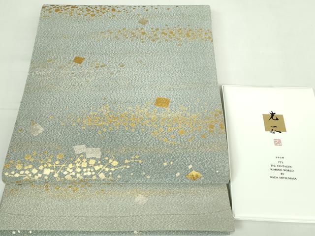 平和屋着物●極上　金彩友禅　卓越技能者・名工・和田光正　太鼓柄袋帯　綴れ　箔散らし　金銀彩　保証書付き　逸品　DZAB4764kh6