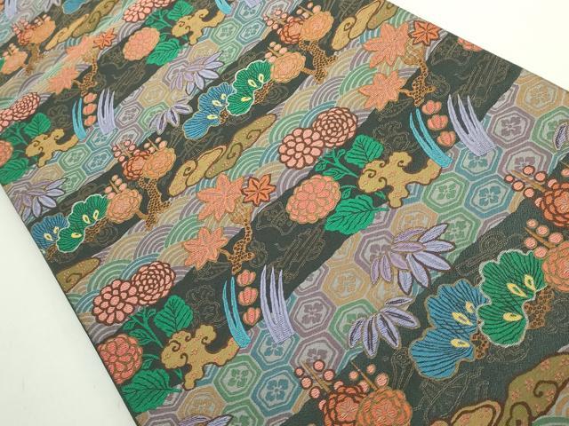 平和屋本店●極上　1854年創業　帯屋捨松　六通柄袋帯　唐織　吉祥草花文　金糸　共箱付き　逸品　未使用　DZAB4846kh6_3