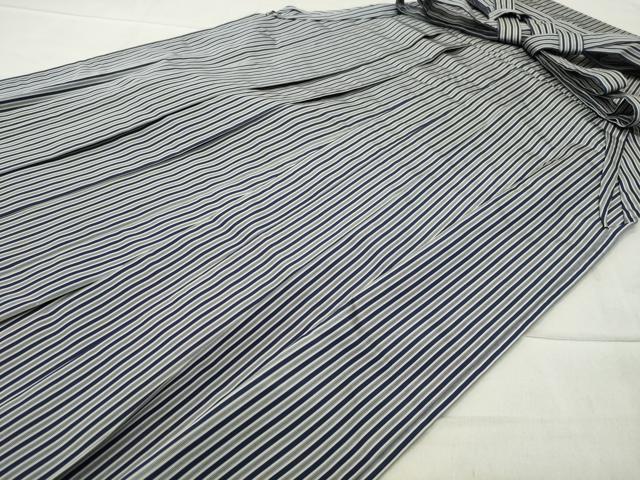 平和屋着物●男性　馬乗り袴　縞　正絹　逸品　CABC8184gh