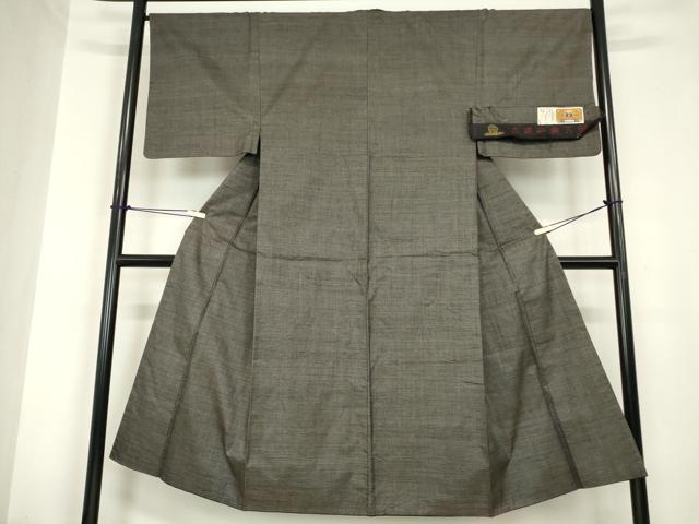 水着/浴衣 平和屋着物○極上 男性 紬 アンサンブル 色無地 革色 逸品