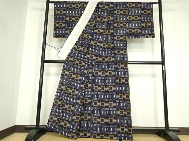 平和屋着物●久留米絣　単衣　幾何学文　綿　逸品　DABA4904az 楽天市場】平和屋着物▽久留米絣 単衣 亀甲文様 綿 逸品 CAAV4800vp