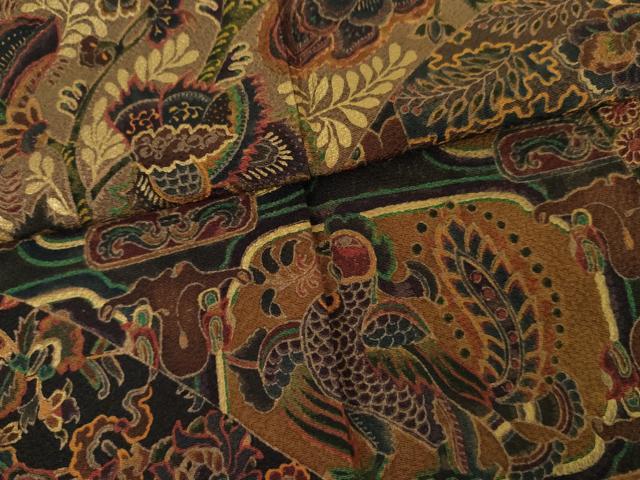 平和屋着物●前田仁仙　仁仙更紗　色留袖　更紗花鳥文　正絹　逸品　AABG2758cs_5