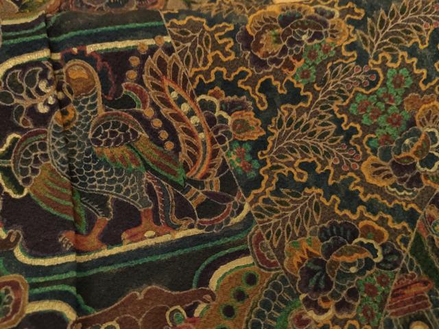 平和屋着物●前田仁仙　仁仙更紗　色留袖　更紗花鳥文　正絹　逸品　AABG2758cs_6