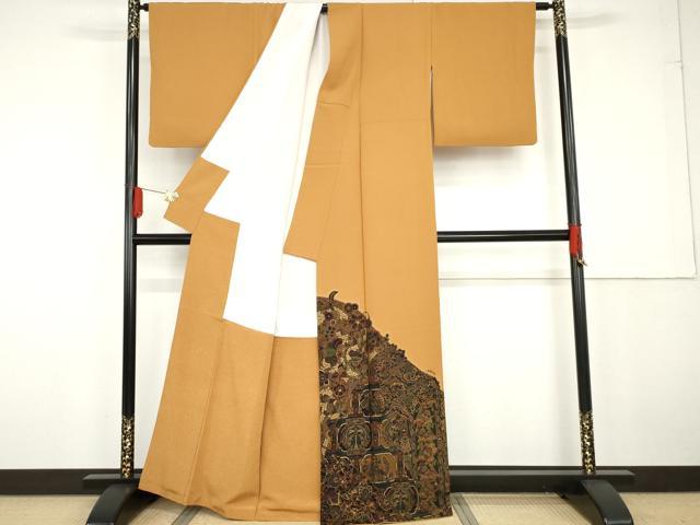平和屋着物●前田仁仙　仁仙更紗　色留袖　更紗花鳥文　正絹　逸品　AABG2758cs_1