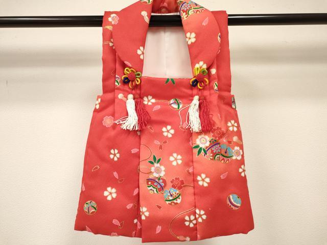 平和屋着物[]七五三　女の子　３歳　祝着　三つ身　長襦袢(単衣・半衿刺繍)・被布セット　鈴花文　暈し染め　金彩　DABA3970ma_7