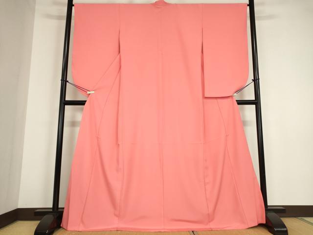 平和屋着物●小振袖　色無地　甚三紅色　正絹　逸品　DABC3046az 平和屋着物○小振袖 色無地 甚三紅色 正絹 逸品 DABC3046azの通販はau