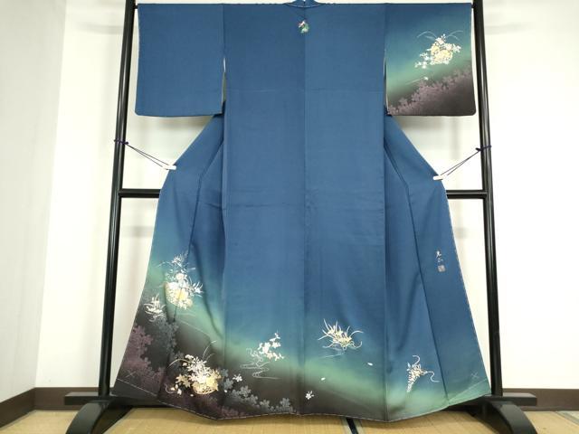 平和屋着物●金彩友禅　卓越技能者・名工・和田光正　訪問着　花籠文　暈し染め　正絹　逸品　未使用　DABC3071az