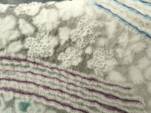 平和屋着物●訪問着　作家物　中国三大刺繍　相良刺繍　襲絞り　流水花文　暈し染め　さが美扱い　正絹　逸品　AABG3568cs_6