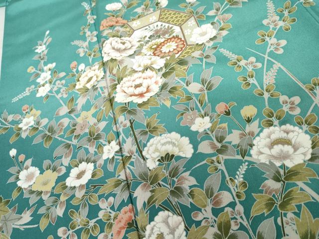 平和屋着物●訪問着　流水枝花文　暈し染め　金彩　正絹　逸品　AABG5323cs_3