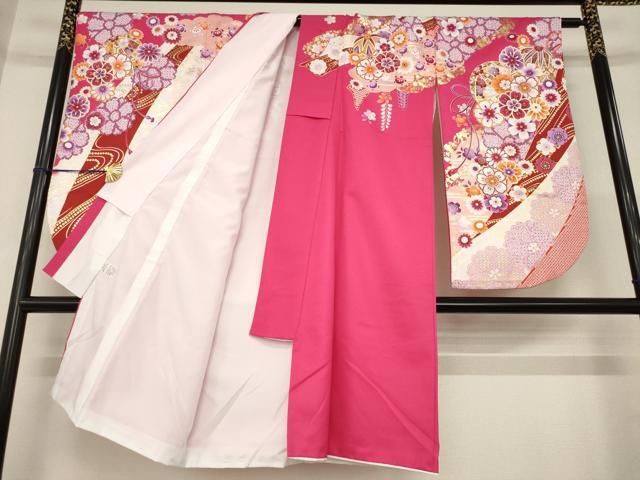 平和屋着物●小振袖　二尺袖　花毬文　金彩　AABG5238ck