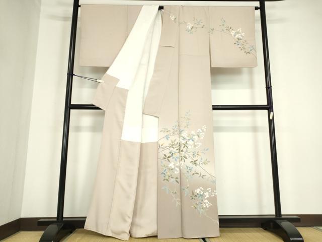平和屋着物●訪問着　友禅　作家物　枝花文　暈し染め　正絹　逸品　DABC3245az_1