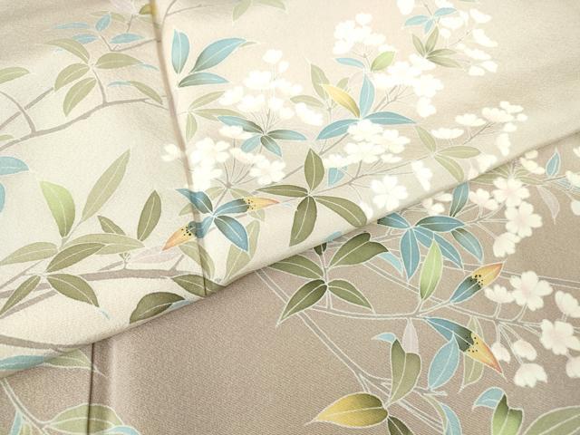 平和屋着物●訪問着　友禅　作家物　枝花文　暈し染め　正絹　逸品　DABC3245az_5