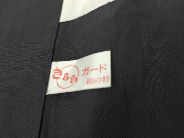 平和屋着物●訪問着　本場大島紬　染大島　蔦の葉文　黒地　金彩　正絹　逸品　AABG5397cs_6