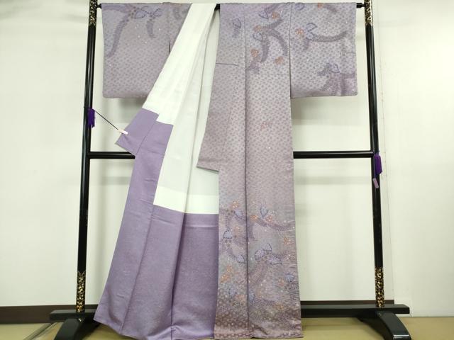 長閑やかさ屋中央局●最御膳上等 初代 久保田一竹 幻の辻が花 短い訪問着 葵 暈し染め 金通し地 大丸取りまわし 珠玉 DZAA6698kh6