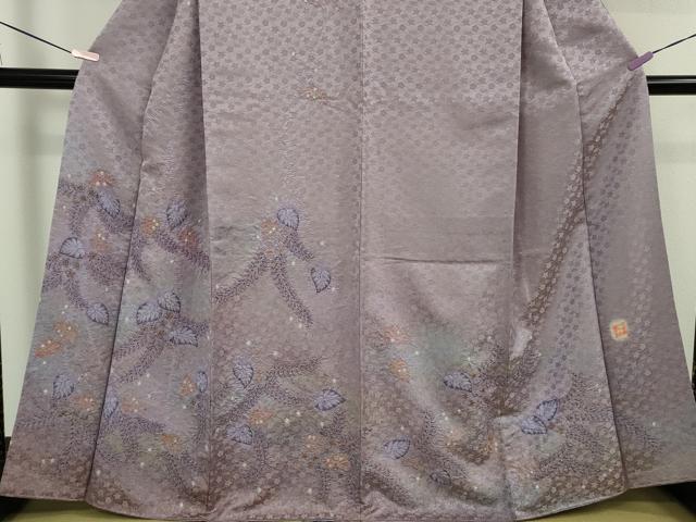長閑やかさ屋中央局●最御膳上等 初代 久保田一竹 幻の辻が花 短い訪問着 葵 暈し染め 金通し地 大丸取りまわし 珠玉 DZAA6698kh6