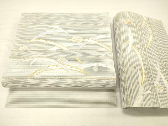 平和屋着物＊夏物　絽綴れ　つけ帯　雪芝文　金銀糸　正絹　逸品　DABC8571cm