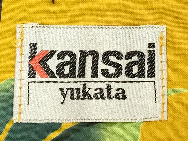 平和屋着物∴世界的ファッションデザイナー　山本寛斎　kansaiブランド　夏物　浴衣　草花文　綿　逸品　DABD2619cd_4