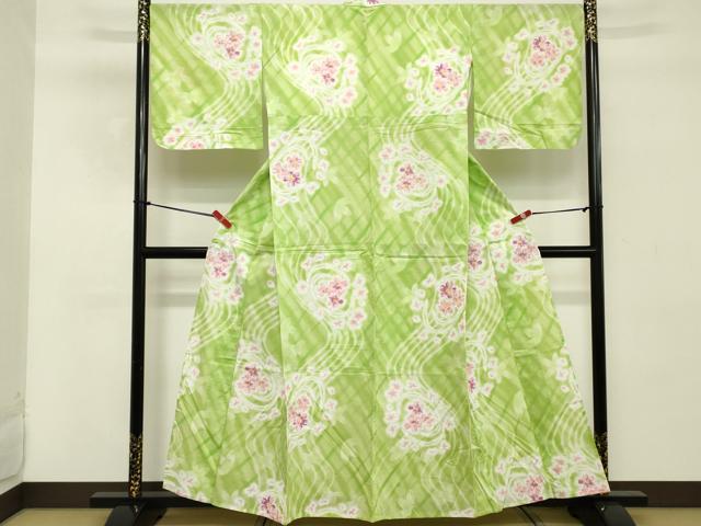 平和屋着物∴夏物　ファッションブランド　hiromichi nakano　ヒロミチナカノ　浴衣　流水花文　綿　逸品　DABD2621cd
