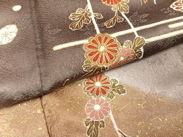 平和屋着物●訪問着　駒刺繍　花蝶文　暈し染め　金彩　正絹　逸品　AABG7341ph_4