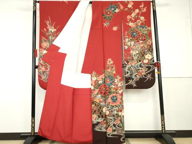 平和屋着物●豪華振袖　紅型　流水鴛鴦風景文　さが美扱い　正絹　逸品　AABG7898cs_1