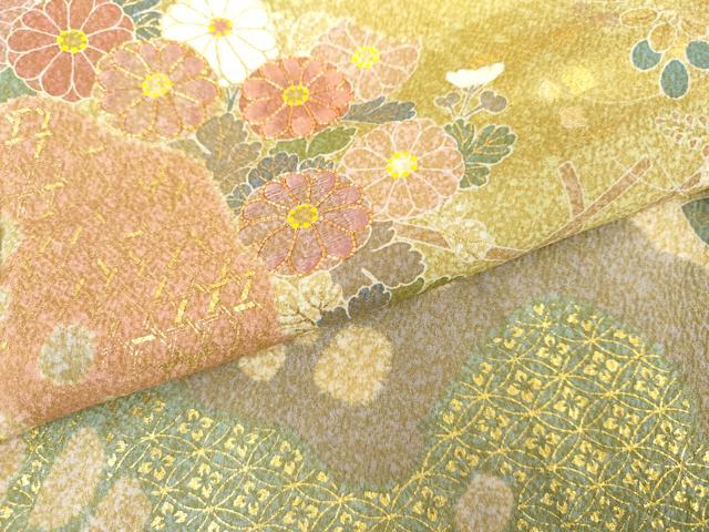 平和屋着物●京友禅の第一人者　松井青々　訪問着　辻が花　駒刺繍　金彩　正絹　逸品　AABG7897cs_5