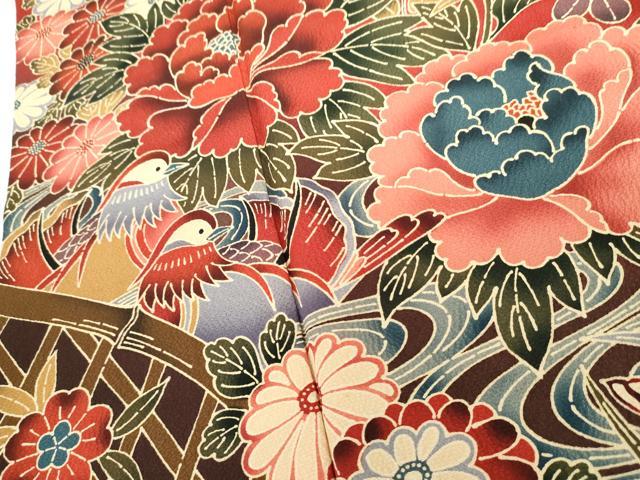 平和屋着物●豪華振袖　紅型　流水鴛鴦風景文　さが美扱い　正絹　逸品　AABG7898cs_3
