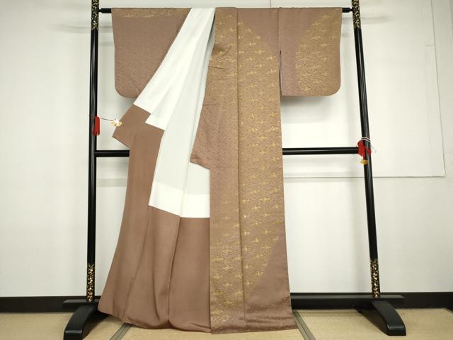 平和屋着物●訪問着　流水飛鶴文　金彩　正絹　逸品　AABG7833cs_1
