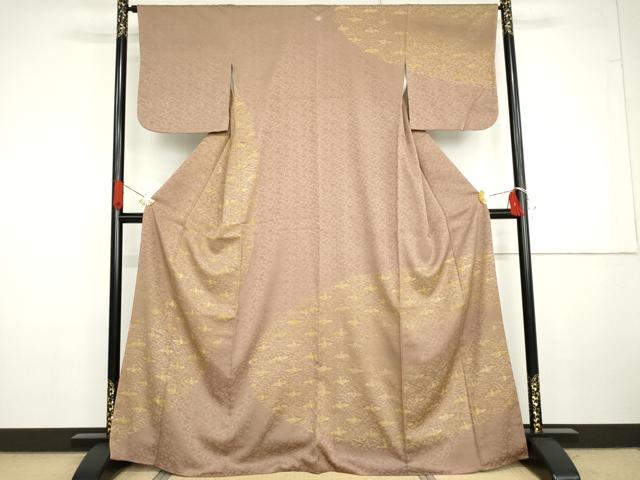平和屋着物●訪問着　流水飛鶴文　金彩　正絹　逸品　AABG7833cs