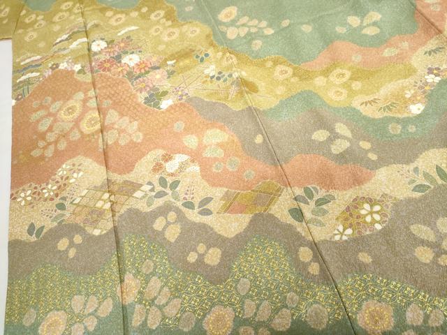 平和屋着物●京友禅の第一人者　松井青々　訪問着　辻が花　駒刺繍　金彩　正絹　逸品　AABG7897cs_4