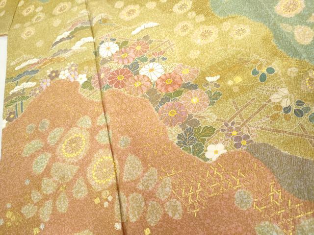 平和屋着物●京友禅の第一人者　松井青々　訪問着　辻が花　駒刺繍　金彩　正絹　逸品　AABG7897cs_3