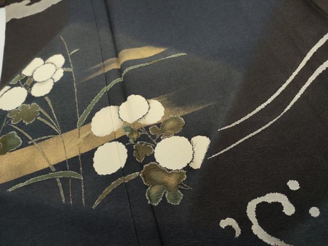 平和屋着物●訪問着　切嵌草花文　暈し染め　金彩　やまと金ラベル　正絹　逸品　AABG7907cs_3