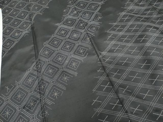 平和屋着物●訪問着　作家物　紬地　刺し子　蜀江花文　ロング丈　正絹　逸品　AABG7920cs_4