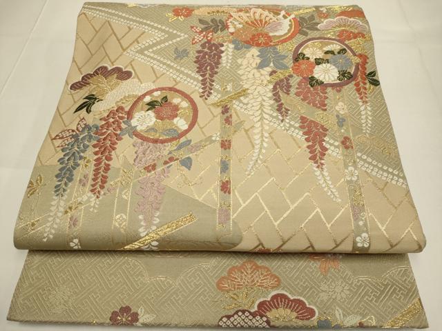 平和屋着物●訪問着　紬地　刺し子　吉祥文　ますいわ屋扱い　正絹　逸品　AABF9062cs 平和屋着物○訪問着 紬地 刺し子 吉祥文 ますいわ屋扱い 正絹 逸品