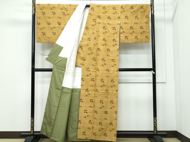 平和屋本店●極上　国指定重要無形文化財　本場久米島紬　草木染　泥染　手括　手織　証紙付き　逸品　CZAA5417s6 平和屋本店○極上 国指定重要無形文化財 本場久米島紬 草木染 泥染 手