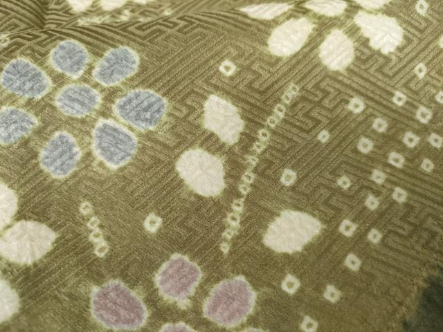 平和屋着物●訪問着　絞り　枝花文　金彩　ますいわ屋扱い　正絹　逸品　未使用　AABG7971cs_6