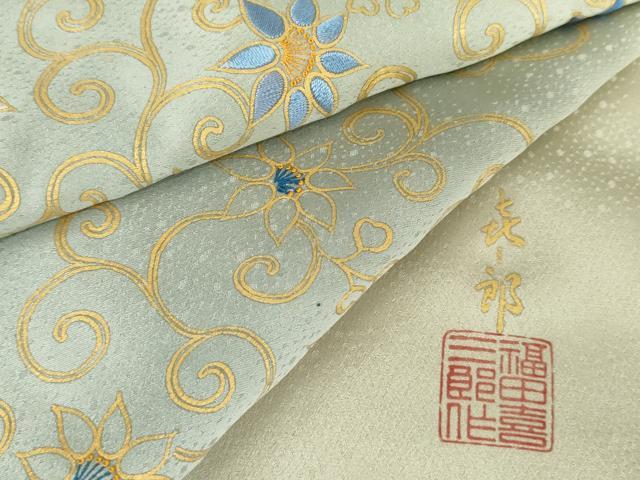 平和屋着物○人間国宝 福田喜三郎 訪問着 中国三大刺繍 相良刺繍