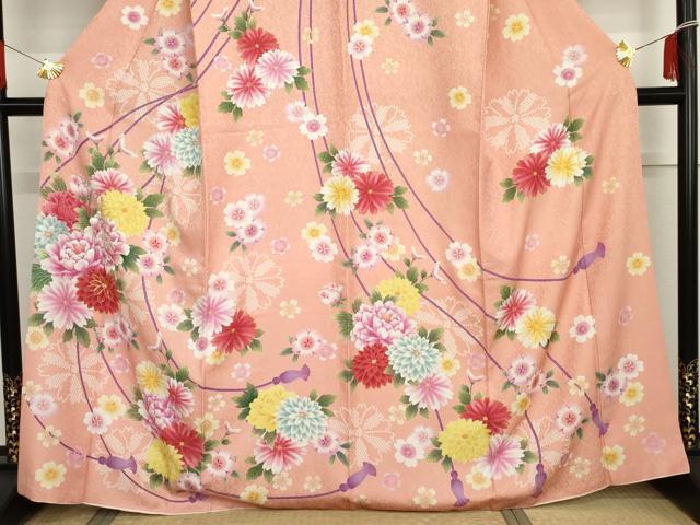 平和屋着物●訪問着　駒刺繍　草花文　金通し地　正絹　逸品　AABG7963cs_2