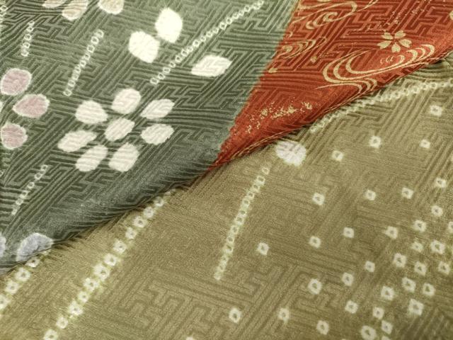 平和屋着物●訪問着　絞り　枝花文　金彩　ますいわ屋扱い　正絹　逸品　未使用　AABG7971cs_5