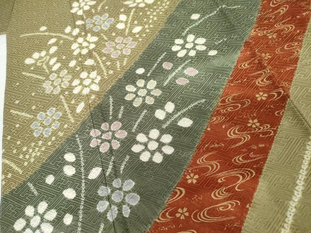 平和屋着物●訪問着　絞り　枝花文　金彩　ますいわ屋扱い　正絹　逸品　未使用　AABG7971cs_3