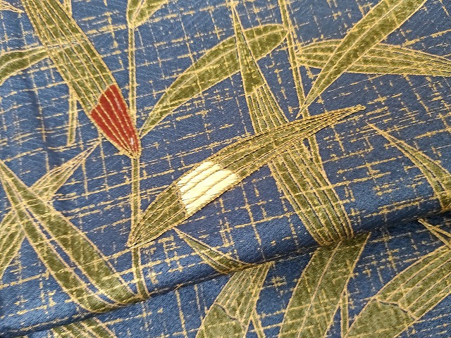 平和屋着物●訪問着　駒刺繍　葦　雪芝枝葉文　暈し染め　金彩　正絹　逸品　未使用　AABG7931cs_5