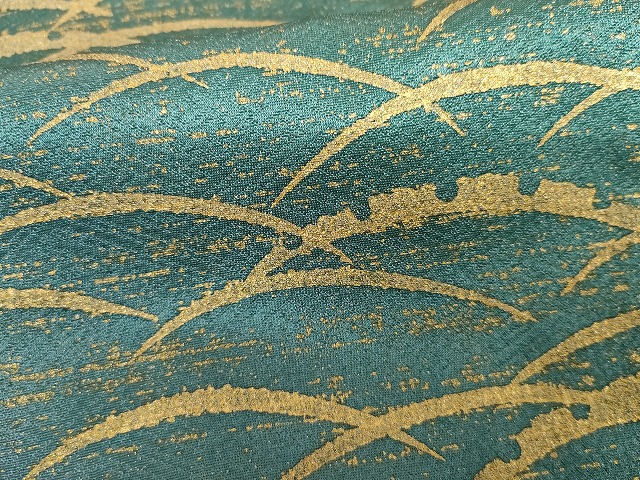 平和屋着物●訪問着　駒刺繍　葦　雪芝枝葉文　暈し染め　金彩　正絹　逸品　未使用　AABG7931cs_6