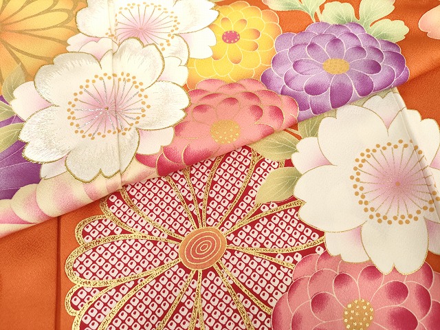 平和屋着物●大島優子　訪問着　刺繍　舞花文　金彩　金銀糸　正絹　逸品　AABG7950cs_5