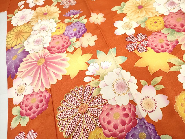 平和屋着物●大島優子　訪問着　刺繍　舞花文　金彩　金銀糸　正絹　逸品　AABG7950cs_4