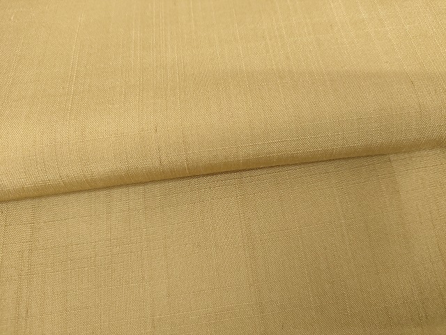 平和屋着物●結城紬　色無地　丁子色　証紙付き　ロング丈　正絹　逸品　未使用　AABG7948cs_4