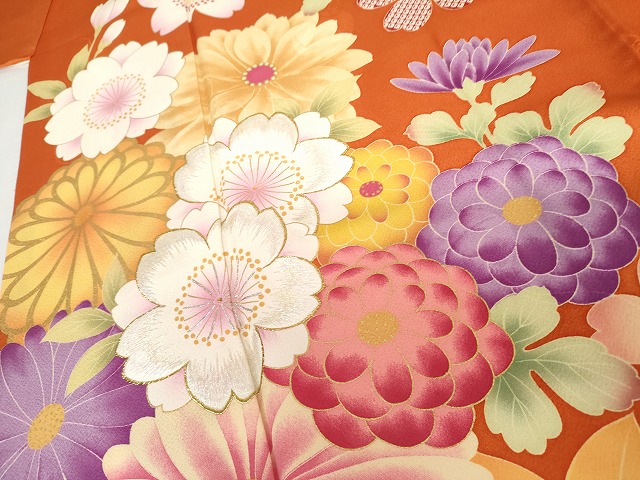 平和屋着物●大島優子　訪問着　刺繍　舞花文　金彩　金銀糸　正絹　逸品　AABG7950cs_3