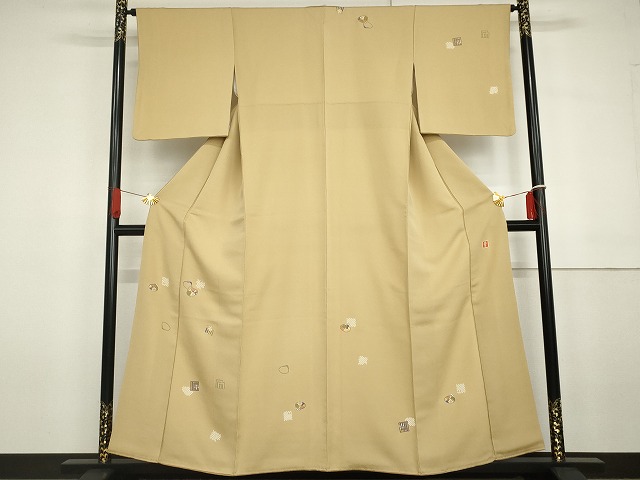 平和屋着物●ファッションデザイナー 花井幸子　訪問着　貝合わせ花文　源氏香　金彩　正絹　逸品　AABG7982cs