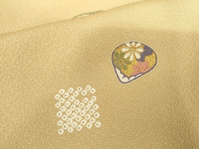 平和屋着物●ファッションデザイナー 花井幸子　訪問着　貝合わせ花文　源氏香　金彩　正絹　逸品　AABG7982cs_6
