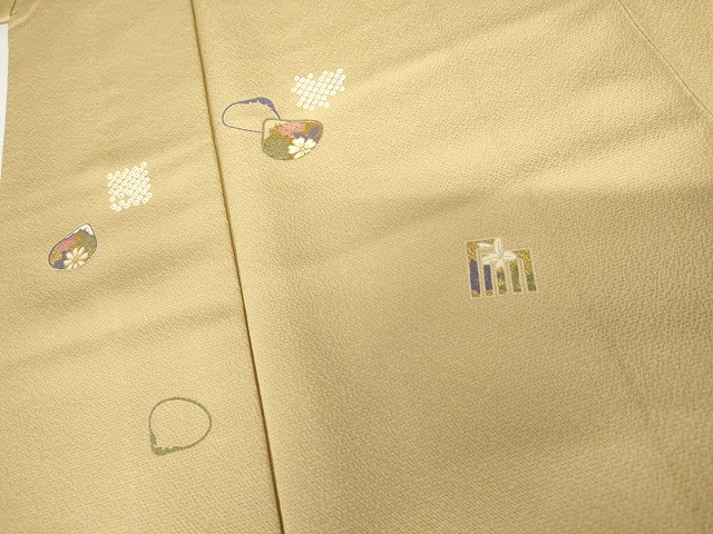 平和屋着物●ファッションデザイナー 花井幸子　訪問着　貝合わせ花文　源氏香　金彩　正絹　逸品　AABG7982cs_3