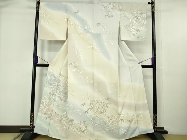 平和屋本店●極上　訪問着　総手刺繍　花丸文　暈し染め　金糸　逸品　DZAA8197kh6 130,000円